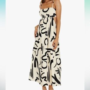 Spaghetti strap midi dress with cutouts